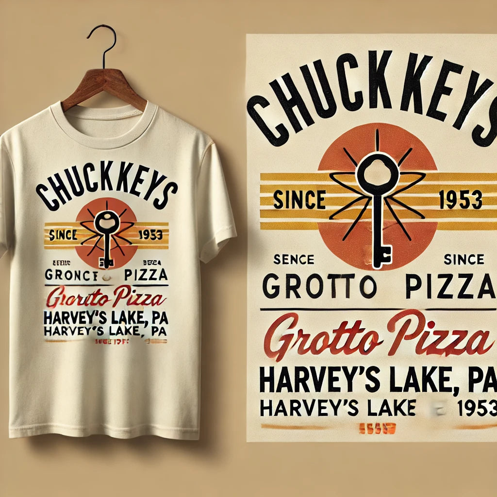 Grotto Pizza x ChuckKeys Retro Graphic Tee